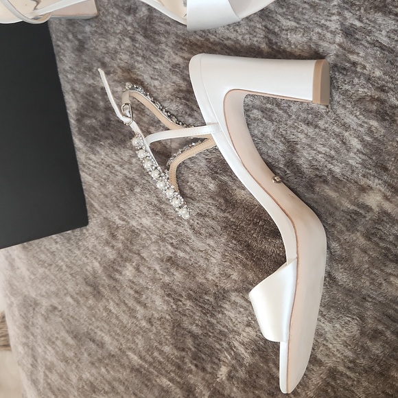 Badgley Mischka Korina Square Toe Adorned Strap High Heel Sandals - Picture 4 of 10